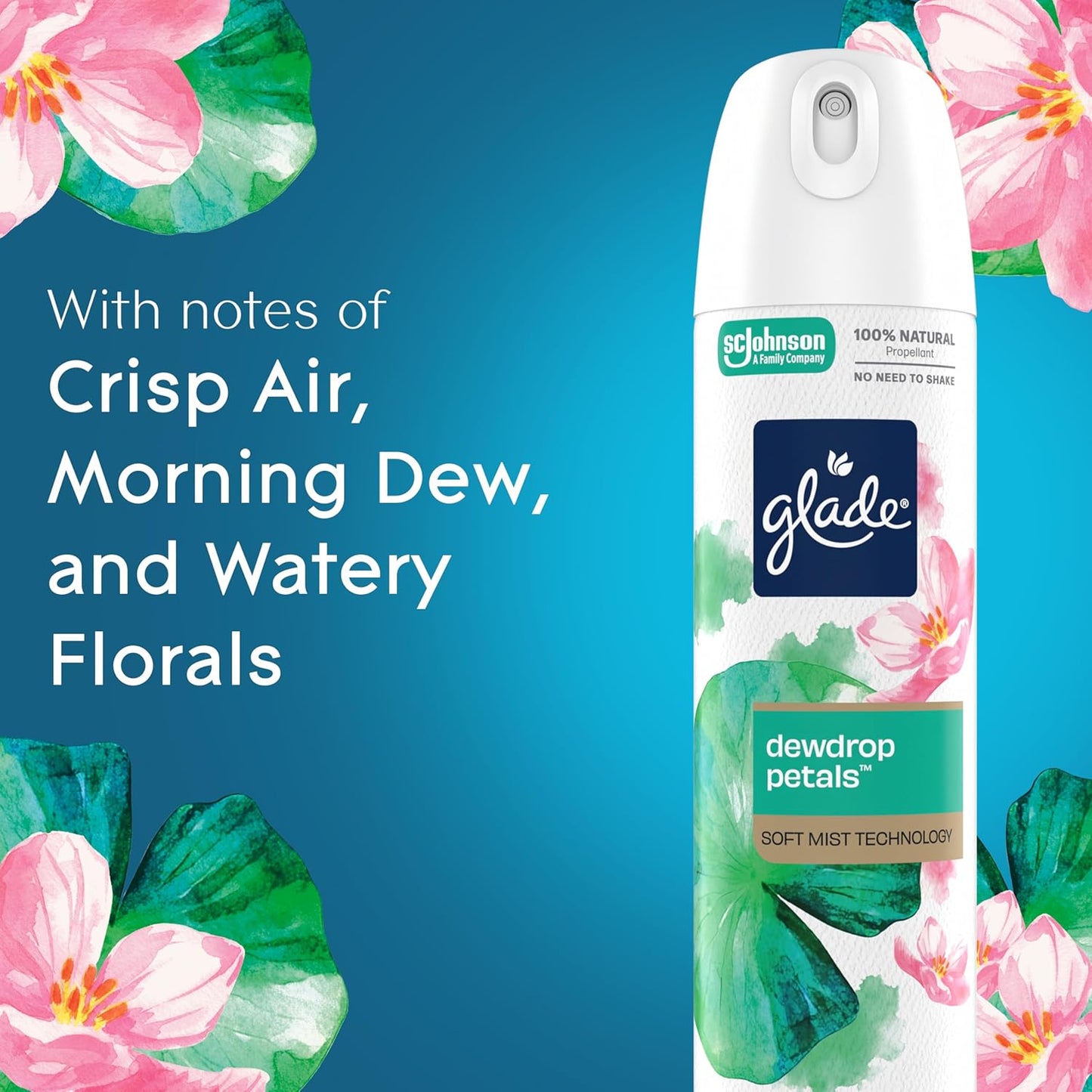 Glade Air Freshener Room Spray, Clean Linen Scent, Odor Fighting to Deliver Long Lasting Freshness, 7.3 Oz, 6 Count