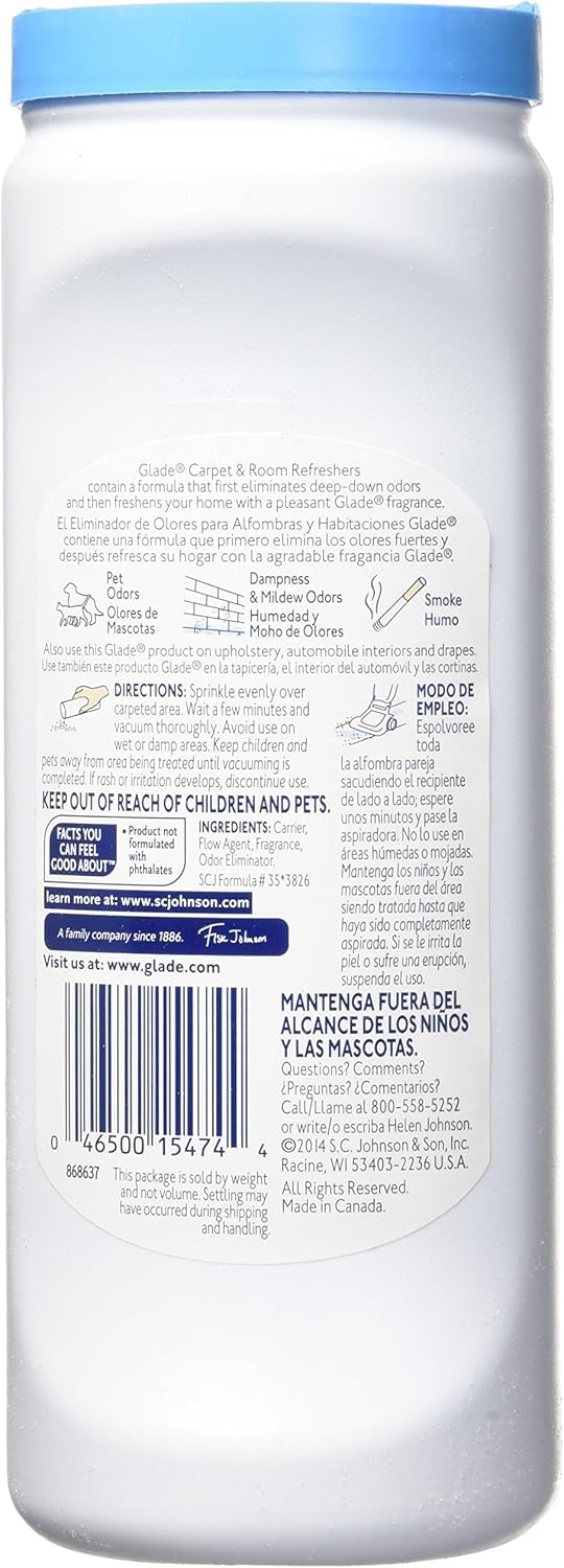 Glade Carpet and Room Refresher, Deodorizer for Home, Pets, and Smoke, Clean Linen, 32 Oz
