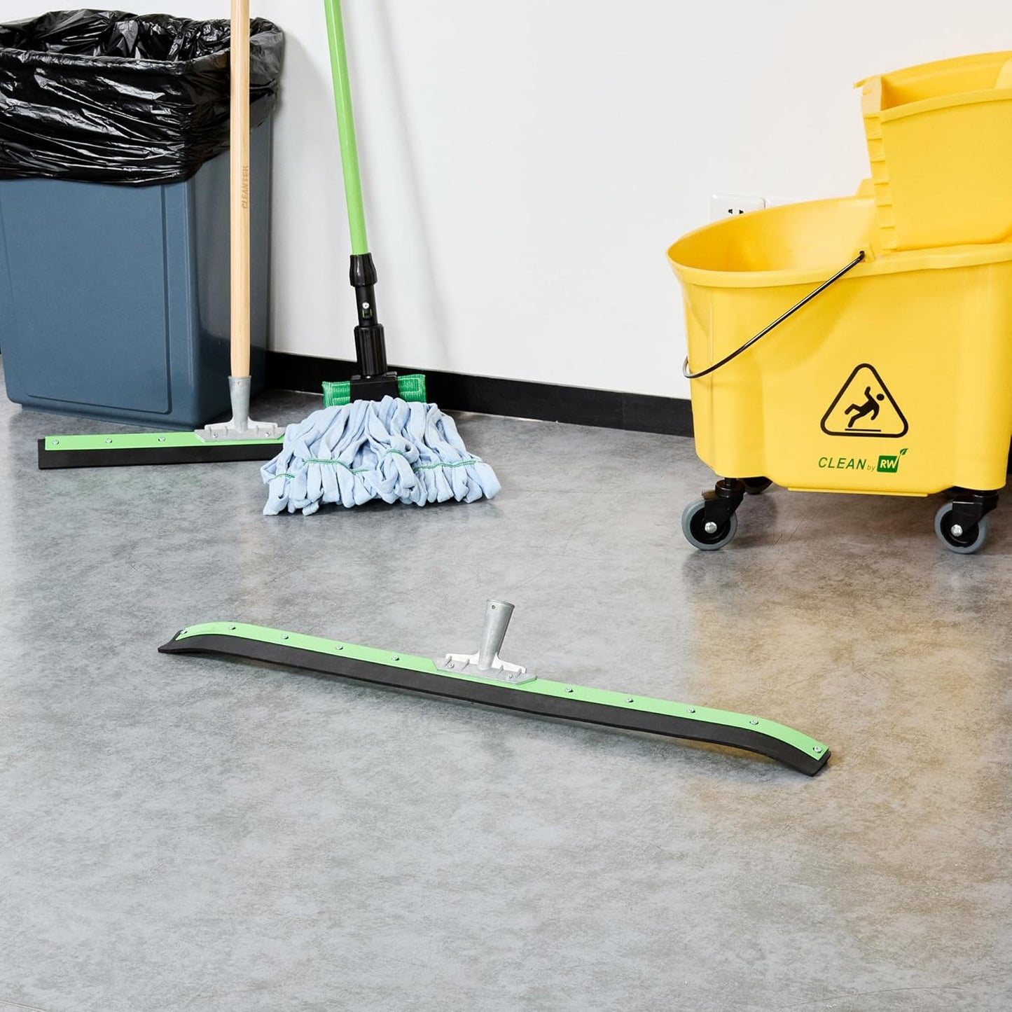 Restaurantware-SQUEEGEE ONLY: Clean Tek Professional 29.92 Inch Floor Squeegee, 1 Broom With Double Rubber Blade - Handle Sold Separately, Heavy-Duty, Steel Wiper For Concrete Floor