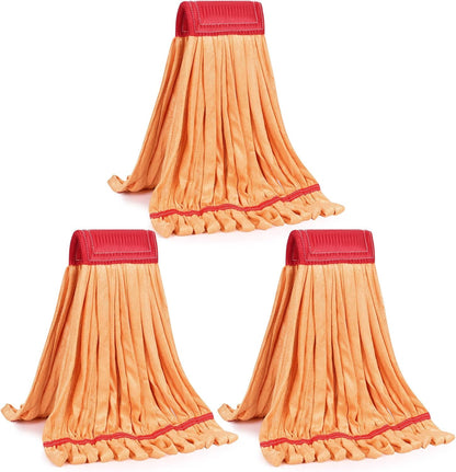 Matthew Cleaning Microfiber Tube Mop(Meduim,Blue,3Pack) Heavy Duty Mop Head Replacement,Excellent Absorbency,Premium launderability,Reusable,Loop end for Home,Commercial&Industrial Use