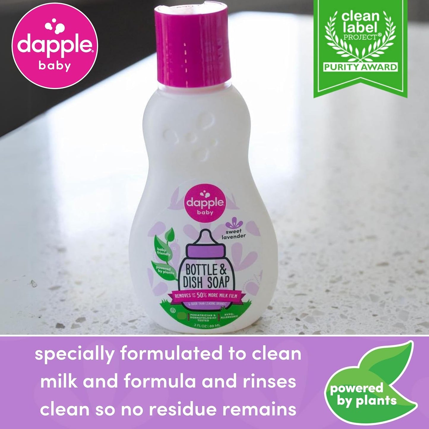 Dapple Baby Bottle & Dish Soap, Fresh Citrus, Plant Powered, Hypoallergenic, Baby Bottle and Dish Liquid, 16.9 fl oz, 1 Count