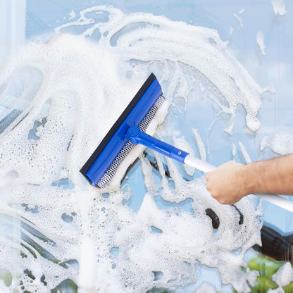Shower Squeegee for Glass Door, 10'' Rubber Water Wiper for Bathroom Tile and Mirror, Clear Plastic Window Cleaner Tool, 2 Pack