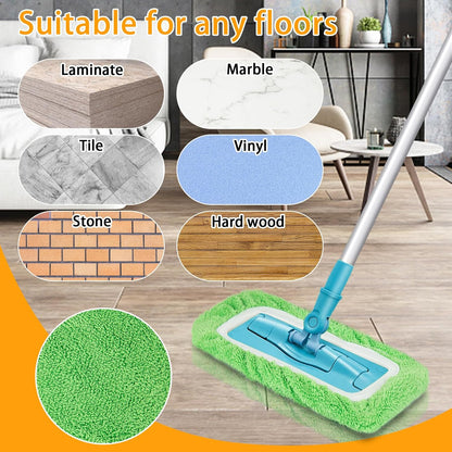 Unoutur Reusable Dry Sweeping Cloths Microfiber Wet Mop Pads Compatible with Swiffer Sweeper Mop Replacement Sweeping Mopping pad Refills for Hardwood Surface Floor Cleaning (4PCS)