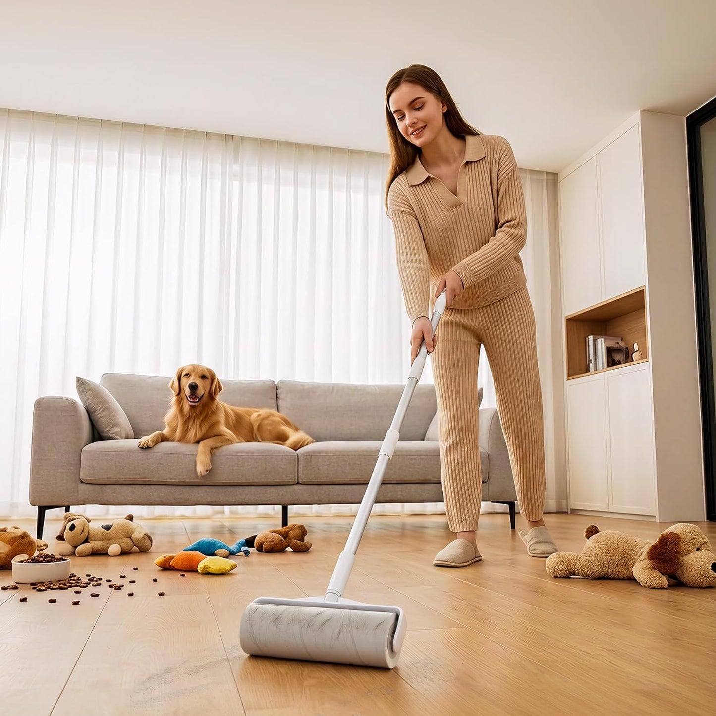 Extra Sticky Lint Roller for Pet Hair, 600 Sheets with 2 Reinforced Handles, Heavy Duty Lint Roller for Clothes, Couch, Furniture & Car