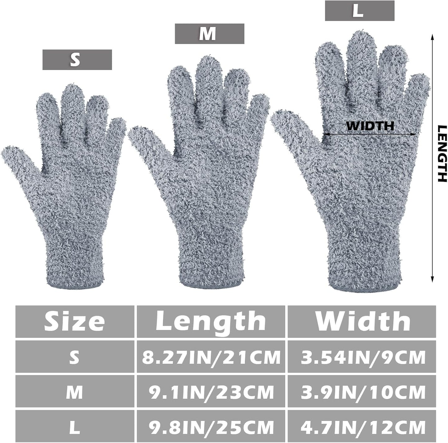 Patelai 3 Pairs Microfiber Plant Dusting Gloves Leaf Cleaning Gloves for Indoor Plants, Blinds, Furniture, House (Green Yellow,Blue,Pink,Medium)