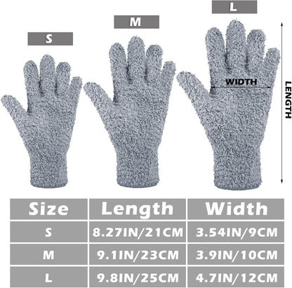 Patelai 3 Pairs Microfiber Plant Dusting Gloves Leaf Cleaning Gloves for Indoor Plants, Blinds, Furniture, House (Green Yellow,Blue,Pink,Medium)