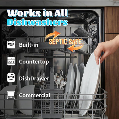 Dishwasher Detergent Powder + Booster, 90 Loads | Plastic-Free, Eco-Friendly Dishwasher Soap – Pods Alternative, Concentrated Plant-Based Enzymes – Cuts Grease & Grime, No Water Spots (Fragrance-Free)