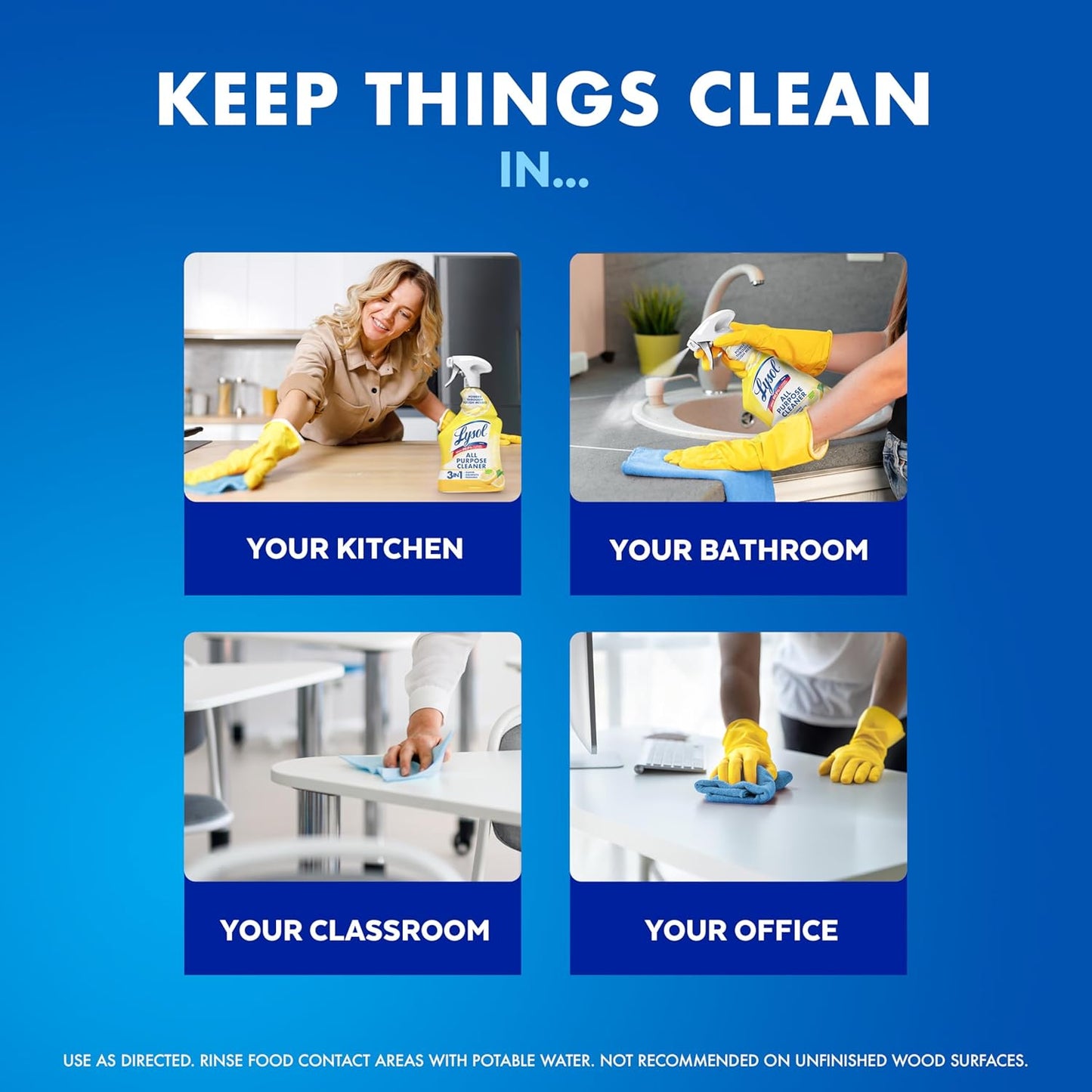 Lysol All Purpose Cleaner Spray, Multi-Purpose Disinfecting Spray, Kitchen & Bathroom Cleaner, Lemon Breeze Scent, 32 Fl Oz (Pack of 2)