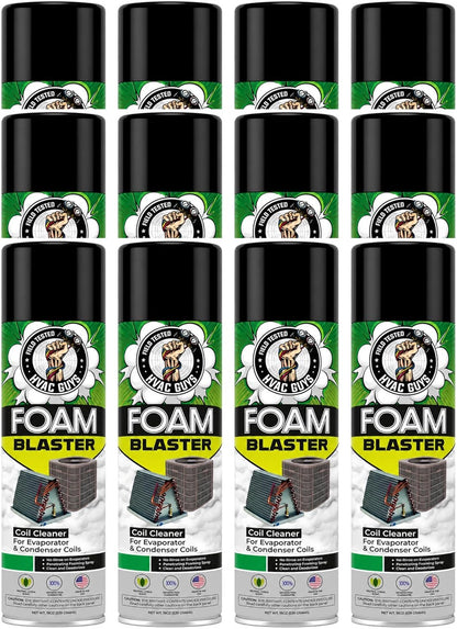 Leak Saver Foam Blaster AC Coil Cleaner for AC Unit 3-Pack | No Rinse Formula for Evaporators & Condensers | Neutral Citrus Scent