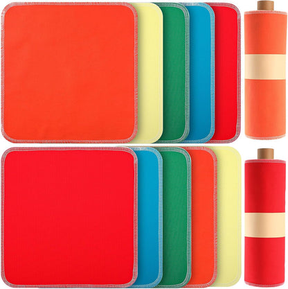 Redbaker 50 Pcs Reusable Paper Towels Paperless Reusable Cotton Cloths Toilet Absorbent Washable Paper Towels with Roll Kitchen Dishcloth for Kitchen Paperless Dishcloths(Stripe)