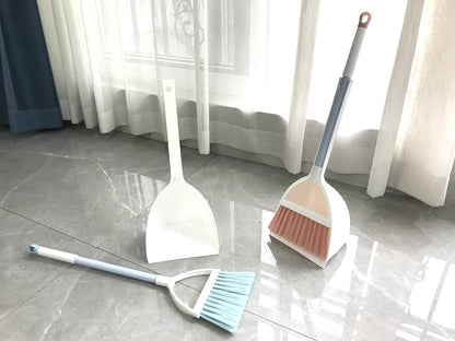Kids Broom and Dustpan Set-Mini Dustpan and Broom for Children Housekeeping Pretend Play Cleaning Tools Set (Blue)