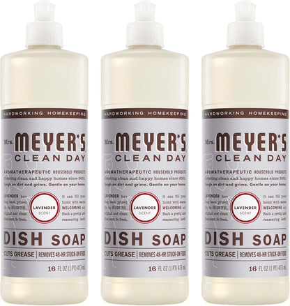 MRS. MEYER'S CLEAN DAY Liquid Dish Soap, Lavender, 16 fl. oz - Pack of 3