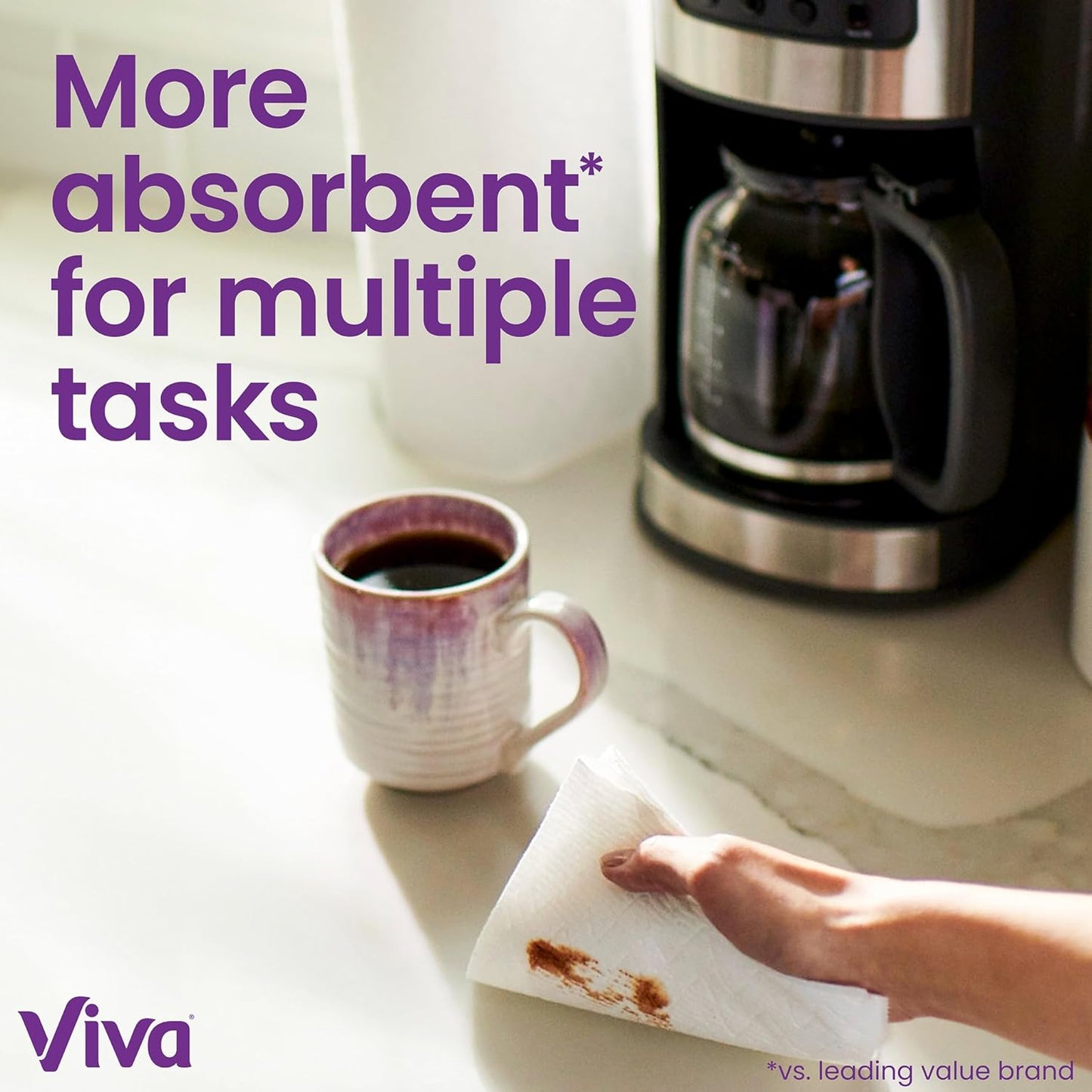Viva Multi-Surface Cloth Paper Towels, Choose-A-Sheet Size, 12 Triple Rolls, 165 Sheets per Roll (Packaging May Vary)