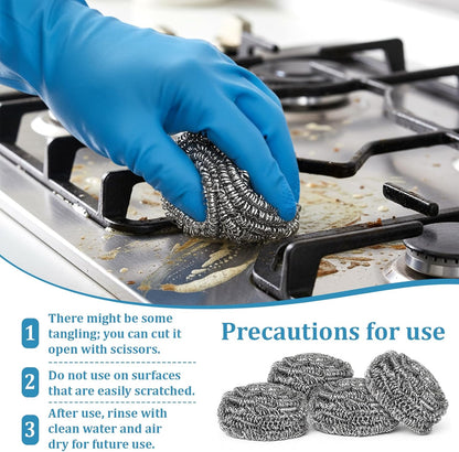 SHENLIU 100 Pieces Steel Wool Scrubber, 15 Gram Metal Scourers Stainless Steel Scrubber Bulk for Cleaning Kitchen Bathroom Household and More