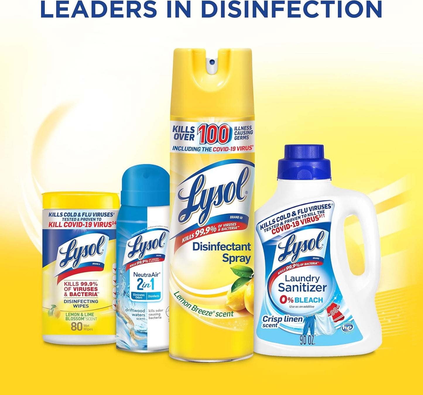 Lysol Disinfectant Spray, Household Essential Cleaning Supplies, Multi-Purpose Room Spray, Antibacterial Sanitizer Spray, Upholstery Deodorizer, Home and Bathroom, Crisp Linen,19 Fl Oz