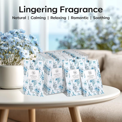 MYARO 12 Pack Fresh Linen Scented Sachets for Drawer, Closet & Car Air Freshener Bags | Odor Eliminator & Fabric Refresher | Crisp, Clean Home Fragrance Gift Set