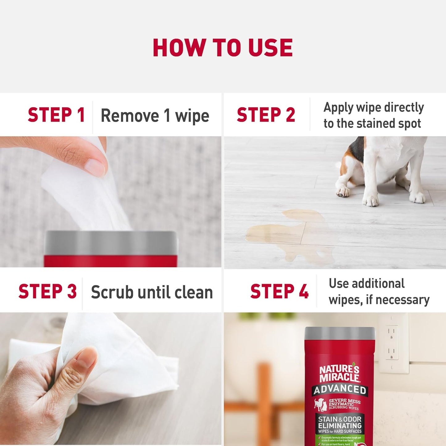 Nature’s Miracle Advanced Stain and Odor Eliminator Dog Spray, Fresh Scent, Severe Mess Enzymatic Formula For Tough Pet Messes, 32 oz