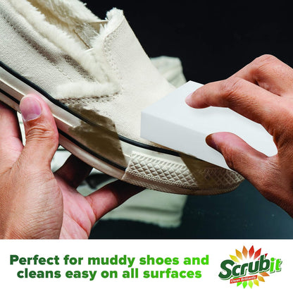 (20 Pack) Extra Thick Magic Sponge Eraser by SCRUBIT- Kitchen, Bathroom, Floor and Wall Cleaner - Miracle Melamine Cleaning Sponges- Durable Long Lasting Foam Scrubbing Pads for Tough Stains and Dirt