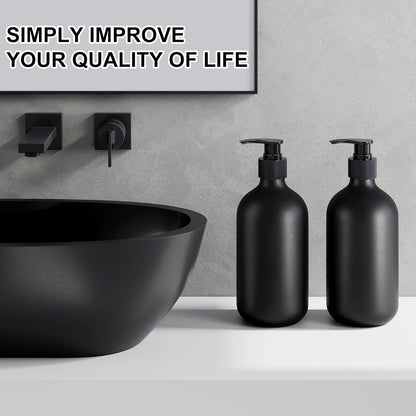 Kzeirm Green Soap Dispenser, Dish & Hand Soap Dispenser Set for Bathroom & Kitchen, Refillable Pump Bottle Dispenser, Plastic Empty Soap and Lotion Dispenser for Liquid, 2 Pcs