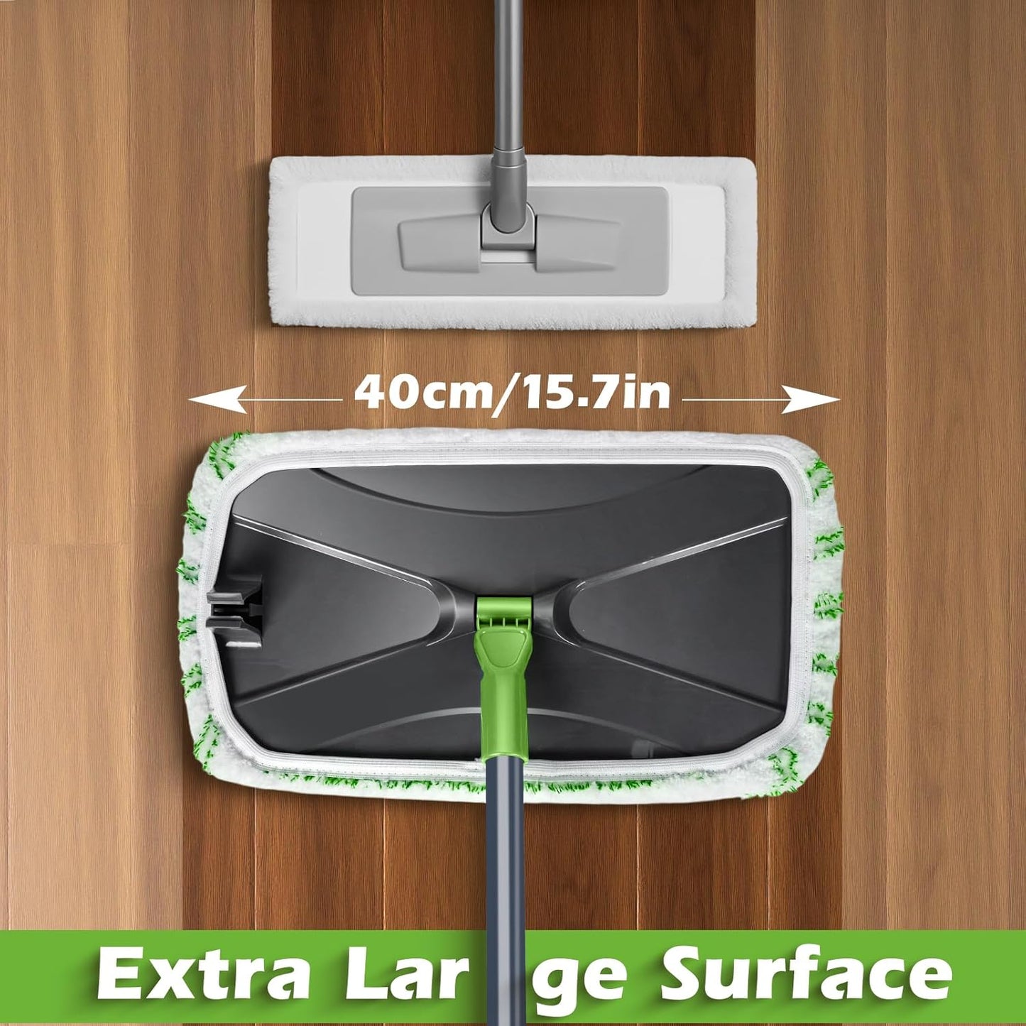 MASTERTOP Microfibre Flat Mop, Extended Wet Dry Large Floor Mop with 5 Reusable Pads & Telescopic Handle, Dust Mops for Laminate Wooden Hard Floor Vinyl Tile Floors Cleaning - Send 1 Cleaning Scraper