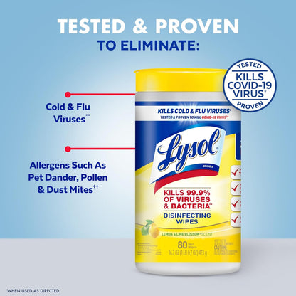 Lysol Disinfecting Wipes Bundle, Home Apartment Dorm Room Essentials and Cleaning Supplies, All Purpose Cleaner, Multi-surface Cleaning Wipes, Multi-Scent Sanitizing Wipes Bundle, 240 Count, Pack of 4