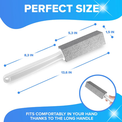 DISIWENE Pumice Cleaning Stone with Handle Toilet Bowl Cleaner Hard Water Ring Remover for Bath/Pool/Kitchen/Household Cleaning (2, 2 Pack with Handle)