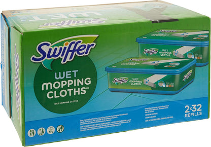 Swiffer Sweep + Mop, Wet Pads Refill, Floor Cleaner for Dirt, Dust, Hair, Cleaning Cloths for Mopping Home, Bathroom, Kitchen, All Purpose Multi-Surface Floor Wipes, Gain, 24ct