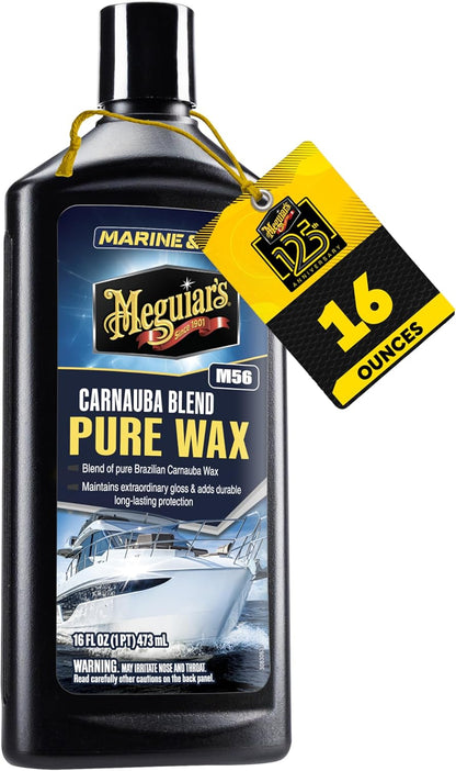 Meguiar's M4716 Marine/RV Hard Water Spot Remover - Effective Marine Hard Water Spot Remover for Boats, RVs, Removes Mineral Deposits, Ideal Boat Water Spot Remover for Marine Enthusiasts