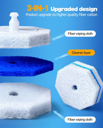 60 Pack Toilet Wand Refills Compatible with Clorox Toilet Brushes, Instant Foam Cleaning, Secure Lock No Slipping, Odor Neutralizing, Easy Snap-On Design