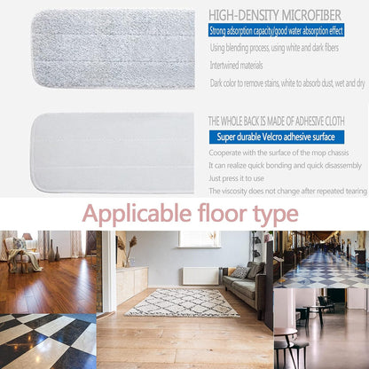 Microfiber Mop 18 in Large Flat Mops for Floor Cleaning with 4 Premium Pads Hardwood for Cleaning Wet Mop