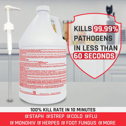 Lucasol One Step Disinfectant, 32 Fl Oz Disinfectant & 24 Oz Empty Refillable Spray Bottle Combo. Multi Purpose Cleaner Spray For Hospitals, Schools, Salons, Household Cleaning And More