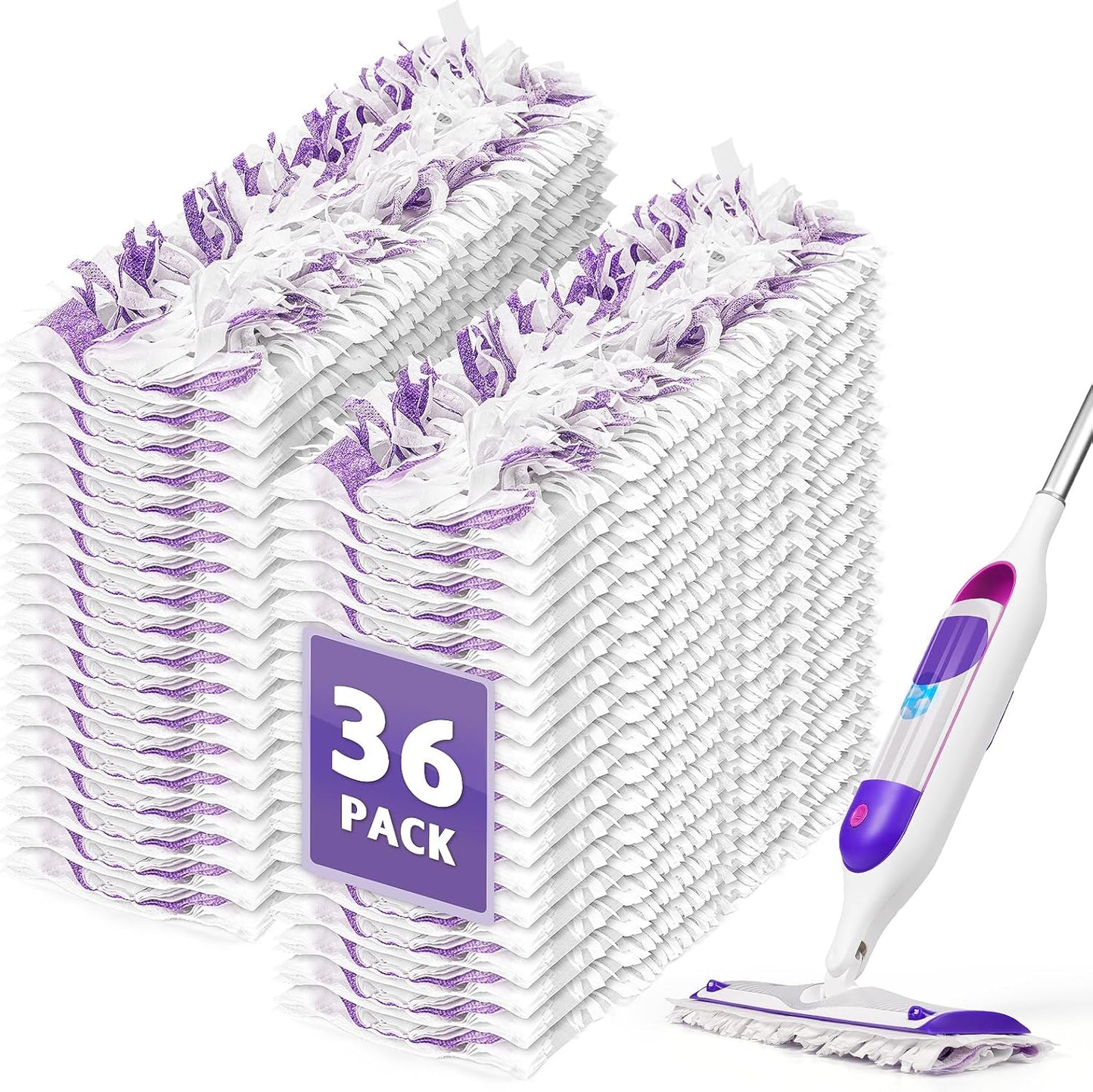 AIR U+ 24 Pack Disposable Power Mop Pads Refills for Swiffer Power Mop, Unscented 14-Layer Thickened Multi-Surface Replacement Mopping Refills Pads for Floor Surface Cleaning