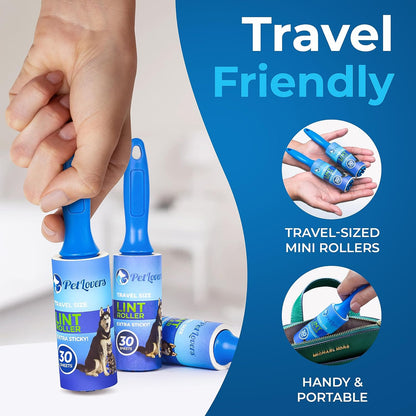 PetLovers Extra Sticky Lint Roller Mega Value Set 600 Sheets for Pet Hair Removal, Dog and Cat Lint Remover 6 Pack