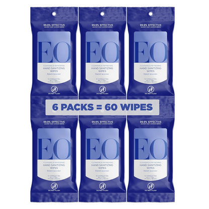 EO, Hand Sanitizer Wipe Lavender Pop Organic, 10 Count, 6 Pack