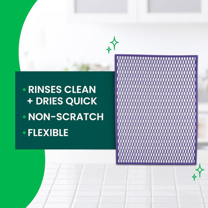 Scotch-Brite Stay Clean Scrubbing Dish Cloths, Rinses Clean and Dries Quick, 2 Non-Scratch Dish Cloths