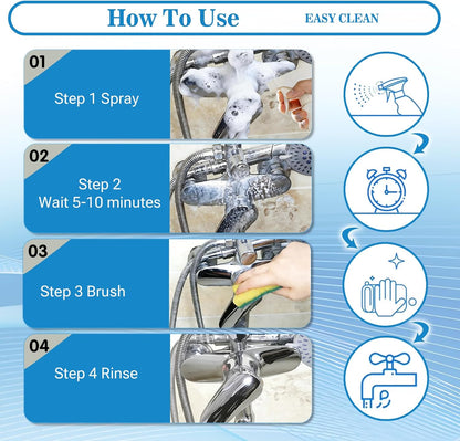 Snowlily Hard Water Stain Remover – 20 Oz Glass Shower Door Cleaner, Soap Scum & Calcium Remover for Windows, Tile, Grout, Toilet, Tubs – Bleach-Free Spray