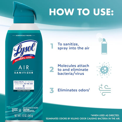 Lysol Bundle containing x2 Lysol Disinfectant Spray for Hard and Soft Surfaces, Crisp Linen, 19 Fl. Oz + Lysol Air Sanitizer Spray, For Air Sanitization and Odor Elimination, White Linen, 10 Fl. Oz
