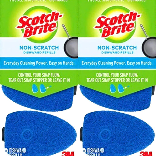 Multi Purpose Non Scratch Dish Wand Refills by Scotch Brite Blue 6 Pack