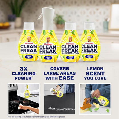 Mr. Clean Clean Freak Multi Surface Cleaning Spray, Deep Cleaning Mist Starter Kit and Refill Bundle, Unstopables Fresh Scent, 64 fl oz