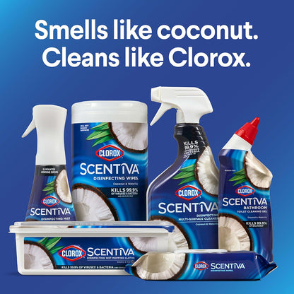 Clorox Scentiva Bathroom Toilet Cleaning Gel, Coconut and Waterlily, 24 Fluid Ounces