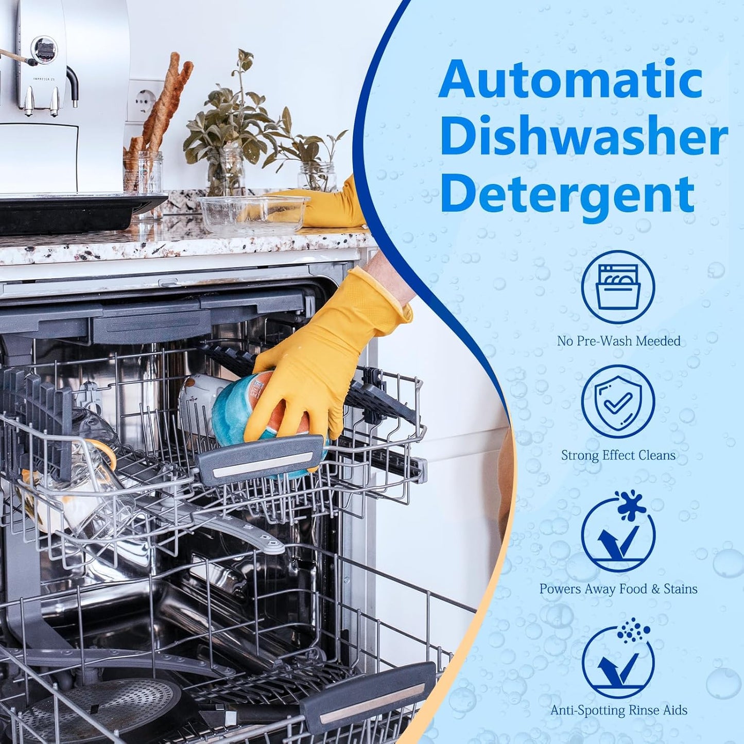 200 Count Dishwasher Pods, No Pre-Rinse Dishwasher Detergent Soap On Stain and Grease, Leaving a Virtually Spotless Shine,Dishwasher Detergent for Deep Cleaning
