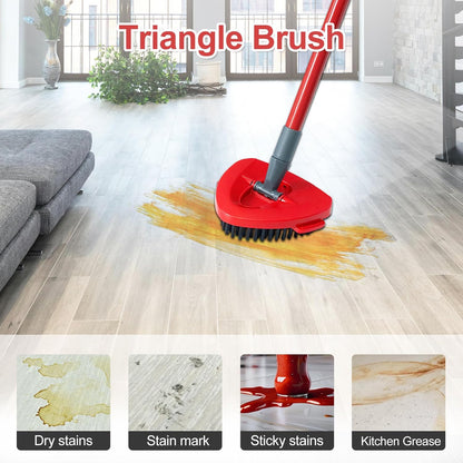 Mop Handle for Ocedar, Spin Mop Handle for O Cedar, 4-Section 30" to 58" Extendable Mop Handle Replacement for Ocedar, Mop Stick and Base for Ocedar Floor Cleaning, American Threaded Joint