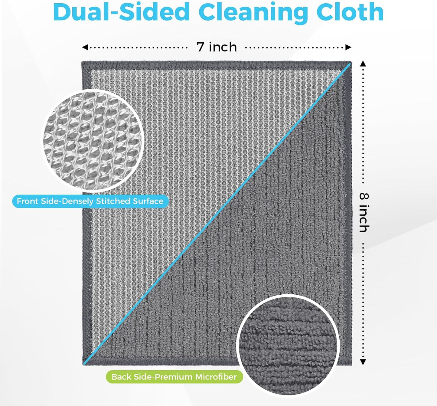 AIDEA Non Scratch Wire Dishcloth 24PK, Wire Dishwashing Rag for Wet and Dry, Dish Cloths for Washing Dishes, Cleaning Pads Steel Scrubber for Cookware, Sinks, Dishes, Stove Tops, 7"×8"