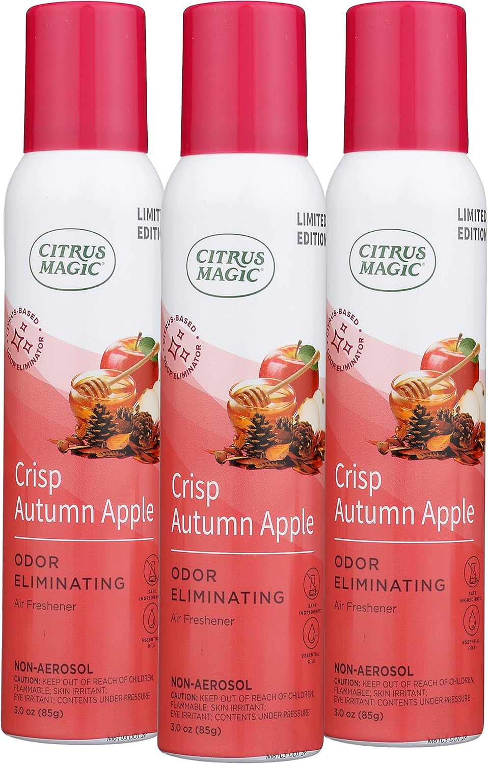 Citrus Magic Limited Edition Natural Odor Eliminating Air Freshener Spray, Orange Spice Cider, 3-Ounce, Pack of 3
