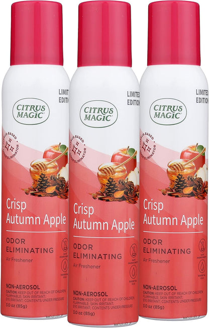 Citrus Magic Limited Edition Natural Odor Eliminating Air Freshener Spray, Orange Spice Cider, 3-Ounce, Pack of 3