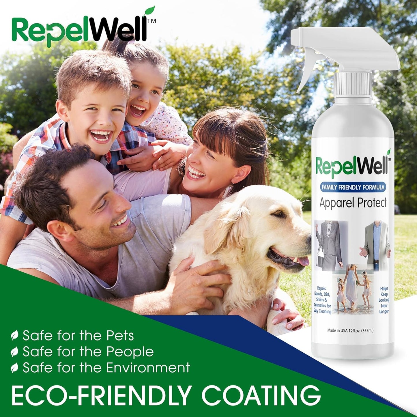 Eco-Friendly Upholstery Protect Stain & Water Repellent Spray 24oz – Non-Toxic, Pet-Safe Formula for Fabric, Leather, & Suede – Long-Lasting Stain Guard Keeps Furniture Clean & New