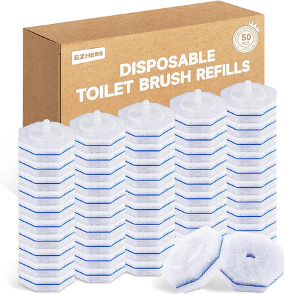 50 Count Toilet Wand Refills for Clorox, 5X Cleaning Power Toilet Bowl Wand Refills & High-Density Disposable Toilet Brush Scrubber - No Falling Apart, Instant Foam for Bathroom Cleaning
