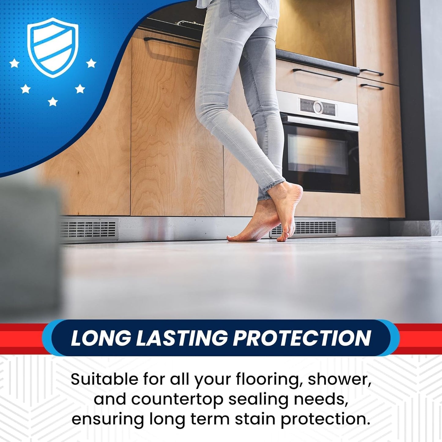 Clean-EEZ Grout Sealer - Protect Your Floors and Showers from Stains - Natural Stone Safe - Water and Oil Shield - Large 32 oz Bottle