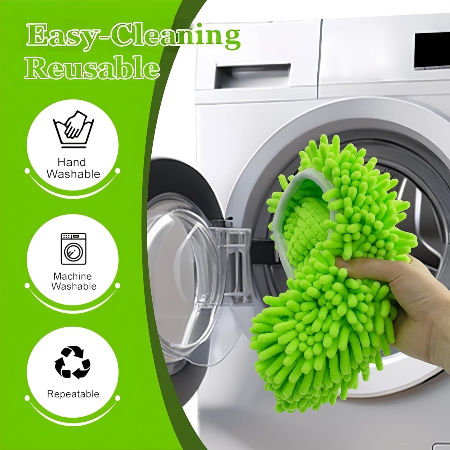 5 Pack Chenille Mop Pads Compatible with Swiffer 10-12 Inch Mops, Reusable Wet & Dry Mop Refills, Machine Washable for Hardwood, Tile, Laminate Floors