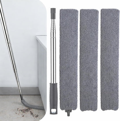 Retractable Gap Dust Cleaner with Extension Pole, Cleaning Tools with 3 Microfiber Dusting Cloths, Extendable Long Handle Duster for Cleaning Under Refrigerator Furniture Appliance